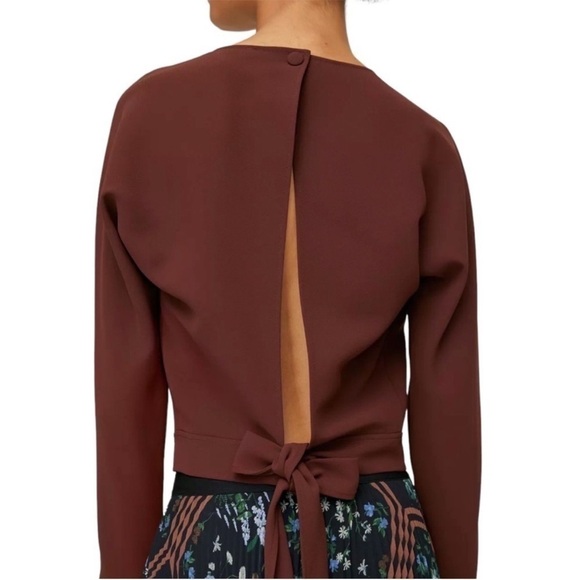 Aritzia Wilfred Laon Tie Back Blouse in Truffle - Picture 2 of 10